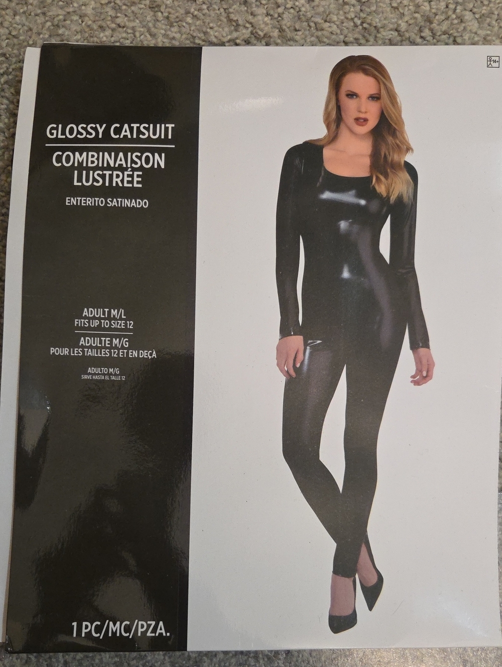 Glossy Catsuit Long-Sleeve Women’s Jumpsuit - Black Medium NWT